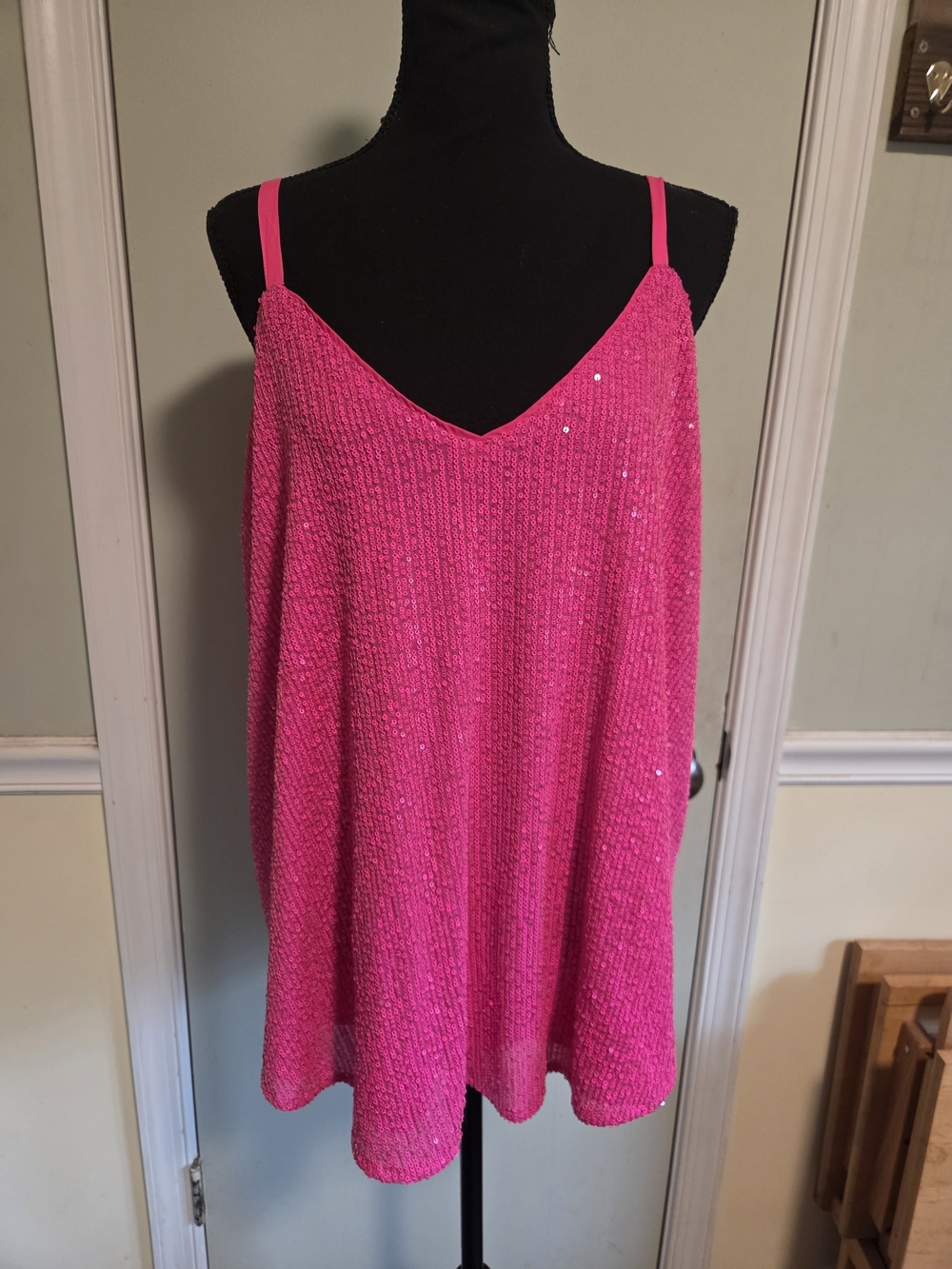 torrid Bright Hot Pink Sequin Knit Cami